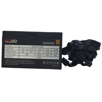 EASE EB500 500W 80 Plus Bronze Power Supply | Reliable PSU