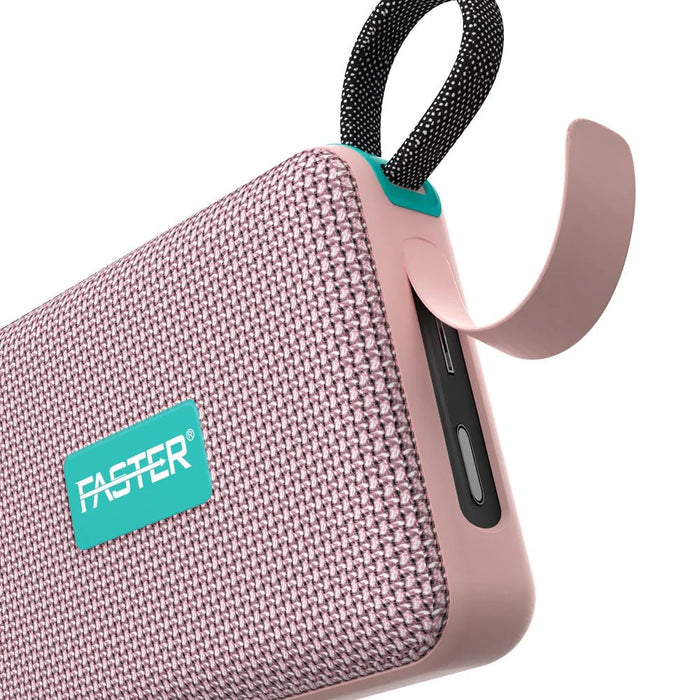 FASTER Groove X Mini Speaker Model X300 8W Output Bluetooth v5.3 1000mAh Battery 4hrs Playtime RGB LED Lights IPX7 Water-Resistant TWS & TF Card Support