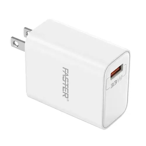 Faster V-33A QC 33W Charger Type-C | 33W Fast Charging | Quick Charge Compatible | USB-C | Smart Power Management | Compact Travel Design | Over-Voltage Protection