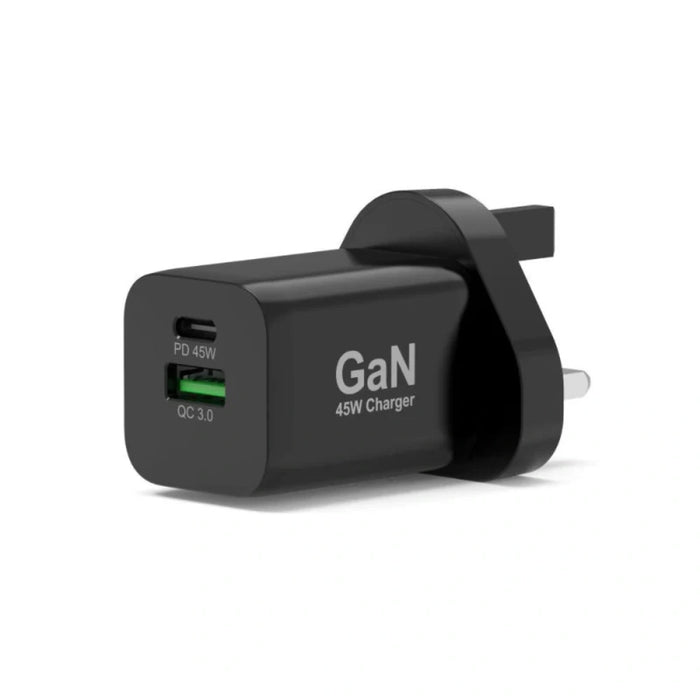 Faster FC-092 45W GaN Fast Charger | PD Type-C Super Fast Wall Adapter | Gallium Nitride Technology | 45W Output | Over-Voltage Protection | Compact Travel Design