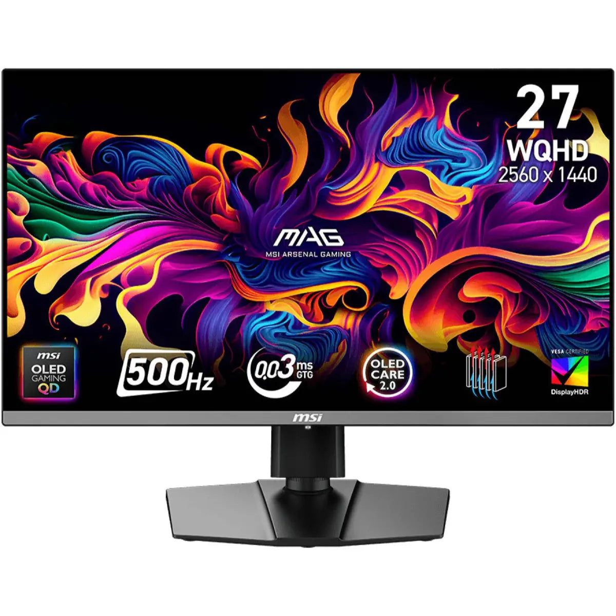 MSI MAG 272QP ( QD OLED X50, Res: 2560 x 1440 WQHD 500Hz, 0.03ms GTG, AMD Free-Sync )