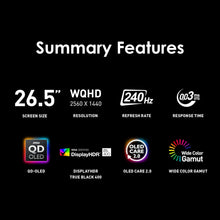 MSI MAG 273QP ( QD-OLED X24, Res: 2560 x 1440 WQHD 240Hz, 0.03ms GTG, Adaptive-Sync )