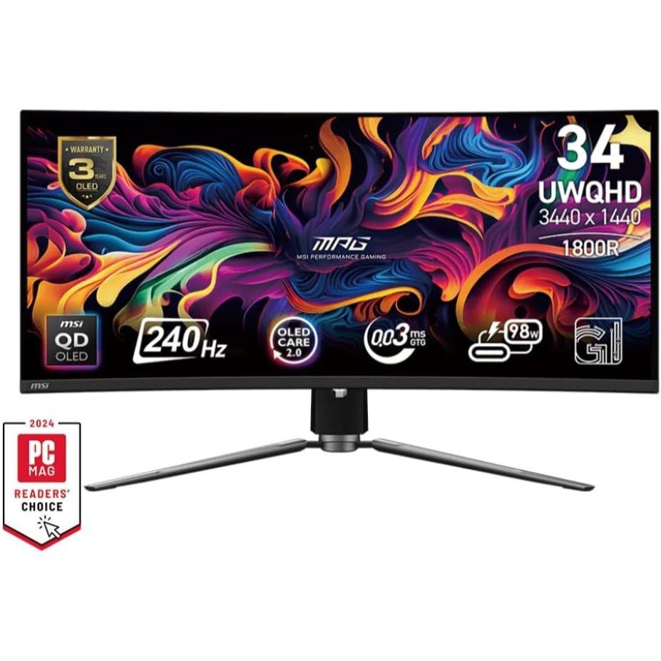 MSI MPG 341CQPX ( QD O LED, Res: 3440 x 1440 (UHD), 240Hz, 0.03ms GTG, G Sync ) Curved