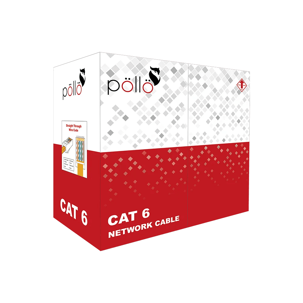PLN-UTP6-305P Network Cable Cat.6 | 1000Mbps Data Capacity | 23 AWG Solid Bare Copper | PVC Jacket | 90m Length | -20°C to +70°C
