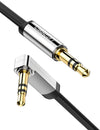 UGREEN 10728 3.5mm Straight to 90° Audio Cable 3M Flat Gold-Plated for Headphones Car Stereo