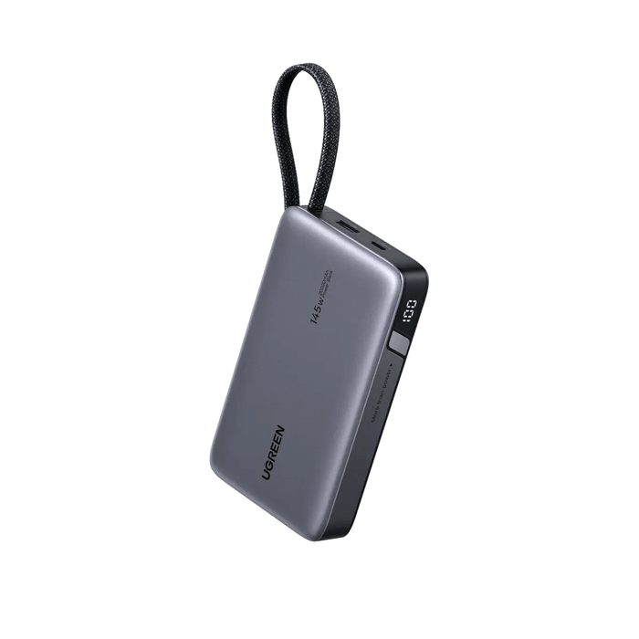 UGREEN 145W Power Bank with Built-in USB-C Cable | Fast Charging Portable Charger