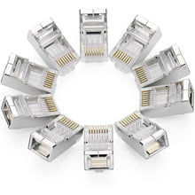 UGREEN 50247 RJ45 CAT6 Crystal Connectors 50 PCS Gold-Plated for CAT5e CAT6 Ethernet Cables