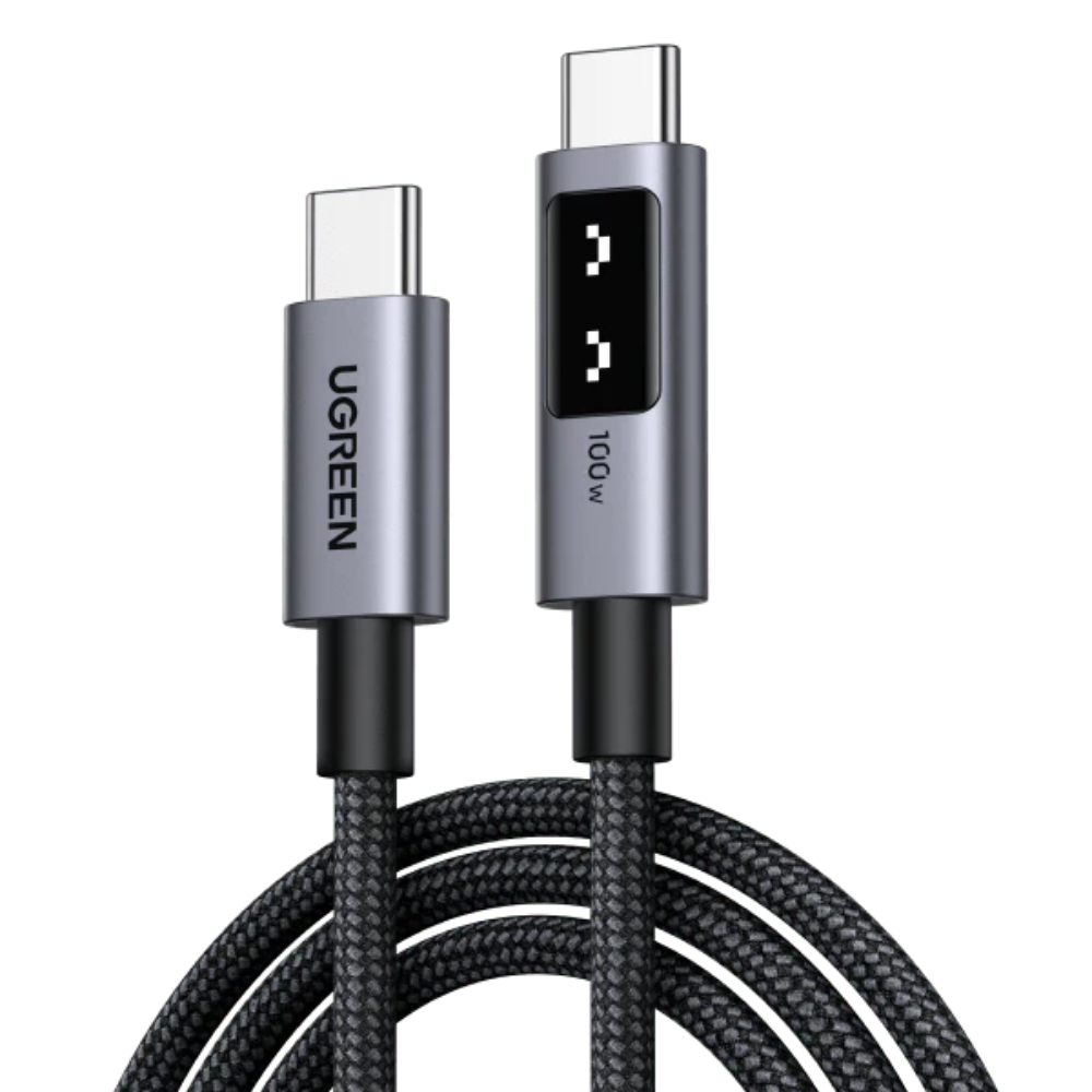 UGREEN 35512 UNO 100W USB-C Cable 2m – Braided PD Fast Charging & LED Display