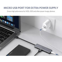 UGREEN 50985 USB 3.0 Hub 4-Ports with USB-C Power Supply 5Gbps for Laptop PC External HDD