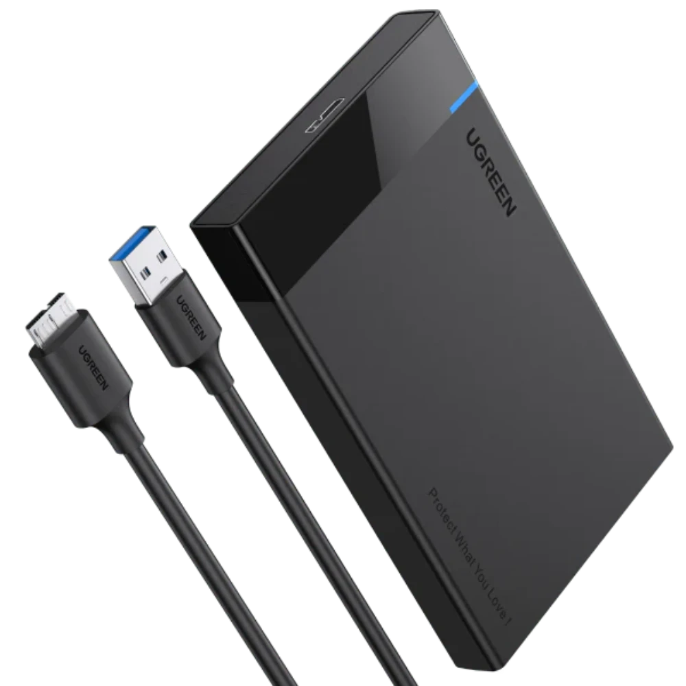 UGREEN 30848 2.5-Inch HDD Enclosure USB 3.0 5Gbps UASP Tool-Free for PS4 Xbox PC Laptop