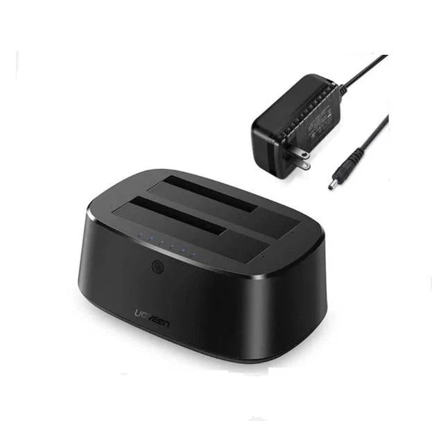 UGREEN 60737 USB 3.0 to SATA Dual-Bay HDD Docking Station 5Gbps UASP Offline Clone for 2.5/3.5 HDD SSD