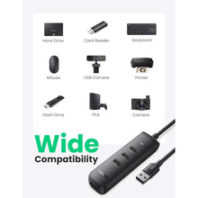 UGREEN 10915 USB 3.0 Hub 4-Ports 5Gbps Ultra-Slim for Laptop PC Flash Drive External HDD