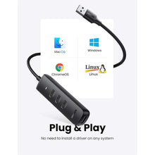 UGREEN 10915 USB 3.0 Hub 4-Ports 5Gbps Ultra-Slim for Laptop PC Flash Drive External HDD