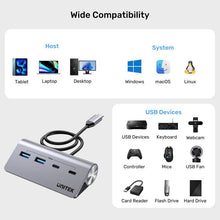 UNITEK H1337AGY01 uHUB Q4 4 - in - 1 USB - C Hub with 2 USB - A, 2 USB - C Ports & 5Gbps Data Transfer - UGREEN PAKISTAN