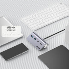 UNITEK H1337AGY01 uHUB Q4 4 - in - 1 USB - C Hub with 2 USB - A, 2 USB - C Ports & 5Gbps Data Transfer - UGREEN PAKISTAN