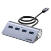 UNITEK H1337BGY01 uHUB Q4 4-in-1 USB-C Hub with 4 USB-A 5Gbps Ports & USB-C DC Power Input