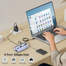 UNITEK H1337BGY01 uHUB Q4 4 - in - 1 USB - C Hub with 4 USB - A 5Gbps Ports & USB - C DC Power Input - UGREEN PAKISTAN