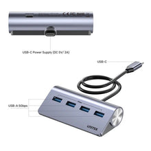 UNITEK H1337BGY01 uHUB Q4 4 - in - 1 USB - C Hub with 4 USB - A 5Gbps Ports & USB - C DC Power Input - UGREEN PAKISTAN