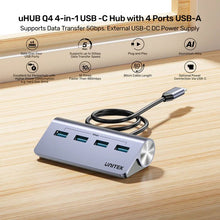 UNITEK H1337BGY01 uHUB Q4 4 - in - 1 USB - C Hub with 4 USB - A 5Gbps Ports & USB - C DC Power Input - UGREEN PAKISTAN