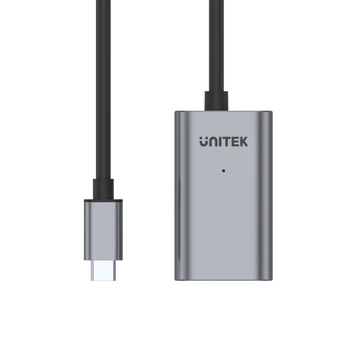 UNITEK U304A USB-C to USB-A Active Extension Cable 5M 5Gbps with DC Jack for Webcam Microphone
