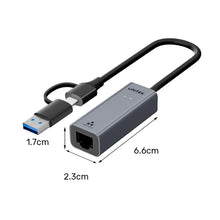 UNITEK Y-3465A USB-C to Gigabit Ethernet Adapter 5Gbps 1000Mbps RJ45 for Laptop Mac Windows Plug and Play