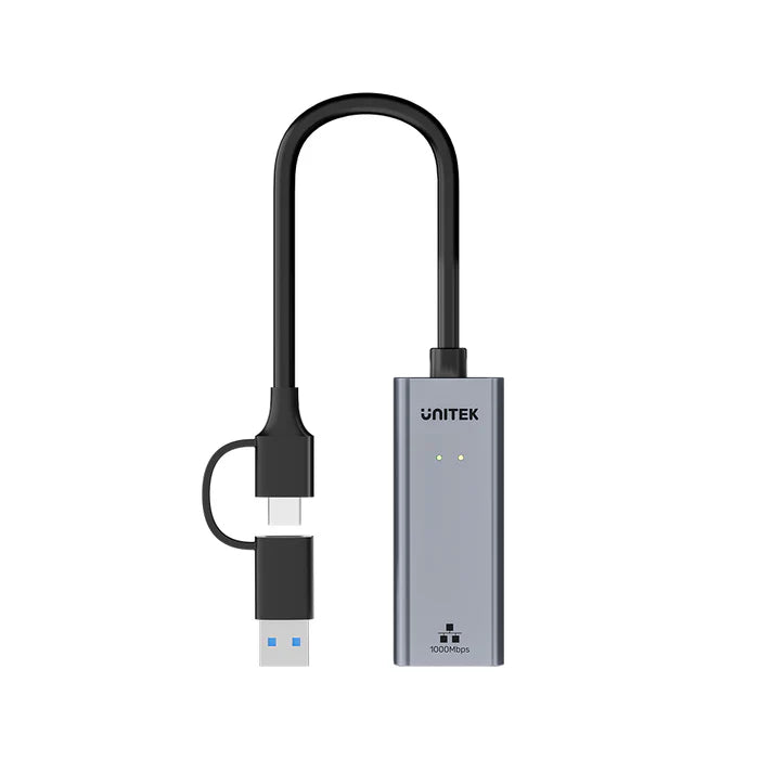 UNITEK Y-3465A USB-C to Gigabit Ethernet Adapter 5Gbps 1000Mbps RJ45 for Laptop Mac Windows Plug and Play