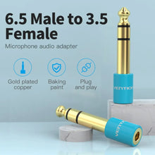 VENTION VAB-S01-L 6.5mm Male to 3.5mm Female Adapter Blue | Audio Converter | Mixer, Amplifier, Headphone | Plug & Play | Durable