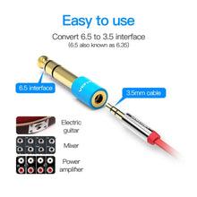 VENTION VAB-S01-L 6.5mm Male to 3.5mm Female Adapter Blue | Audio Converter | Mixer, Amplifier, Headphone | Plug & Play | Durable