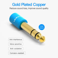 VENTION VAB-S01-L 6.5mm Male to 3.5mm Female Adapter Blue | Audio Converter | Mixer, Amplifier, Headphone | Plug & Play | Durable